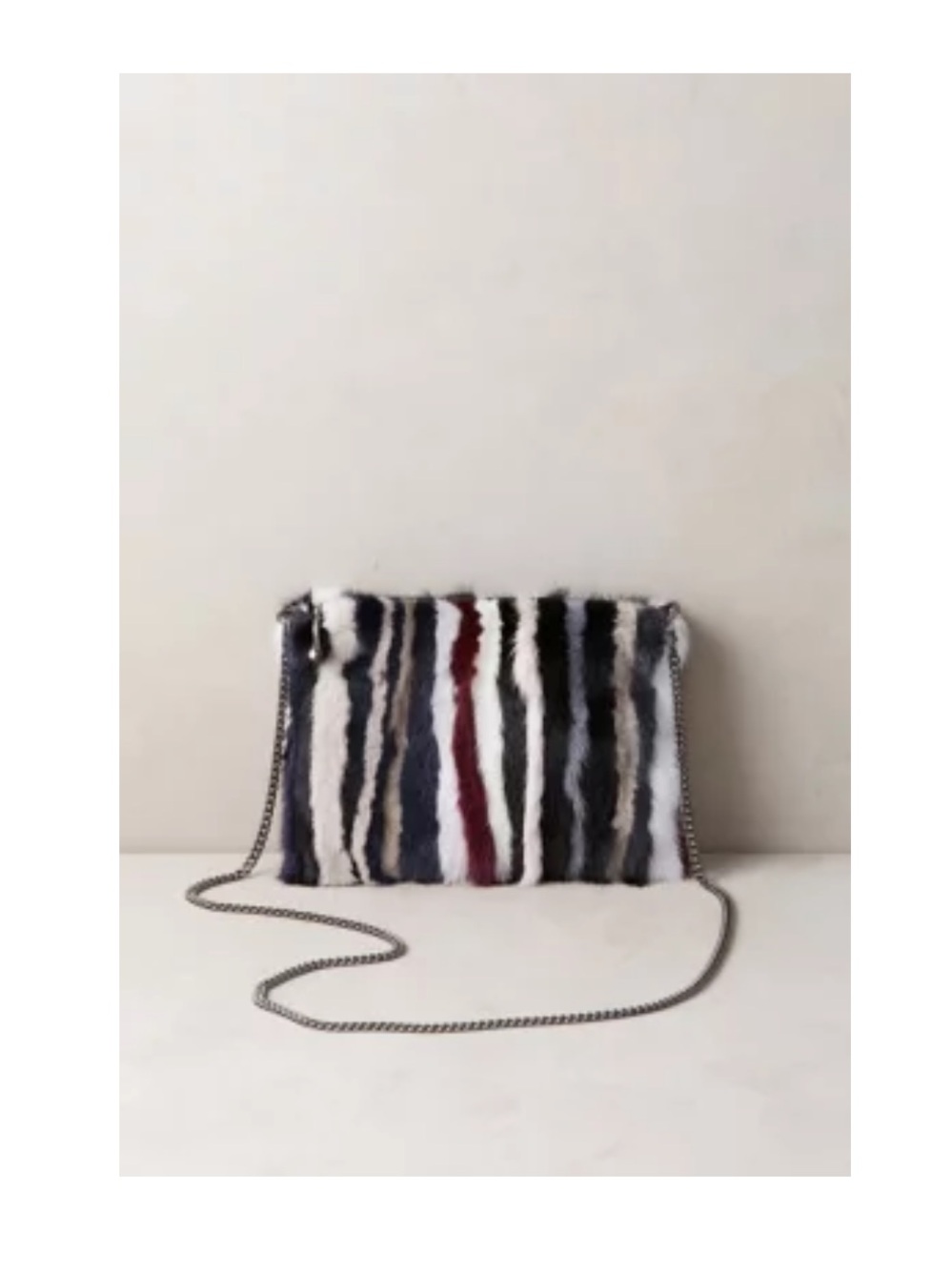 Overland- Hanley Danish Mink Fur Crossbody Wristlet Clutch *NWT